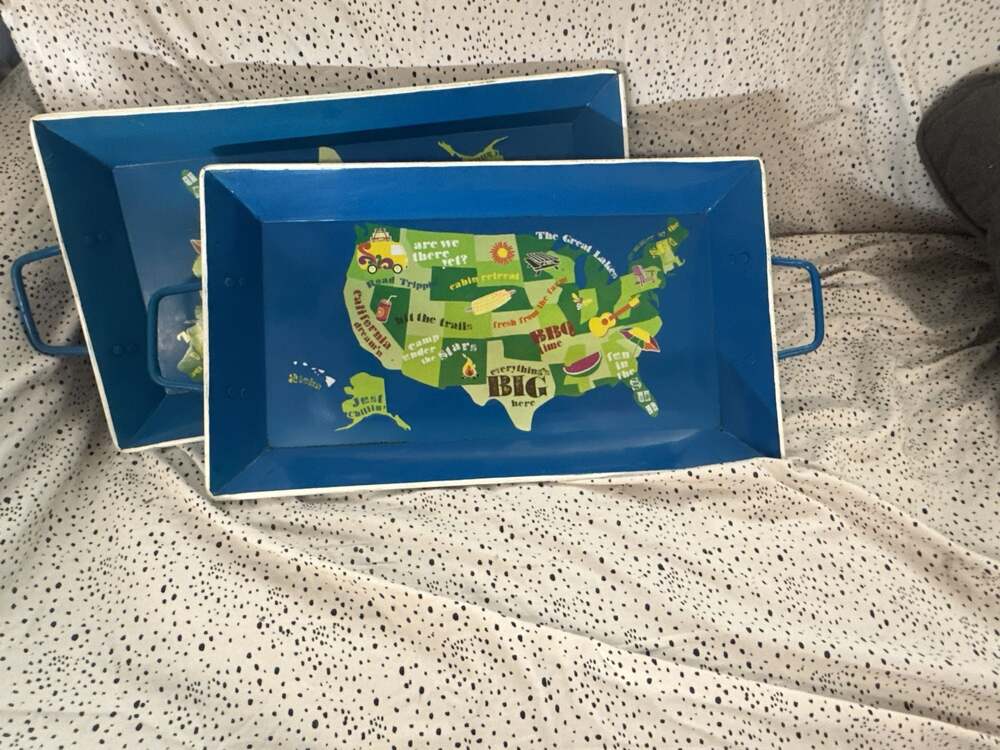Target 2009 Limited Edition Metal USA Map Serving Trays (Set of 2)